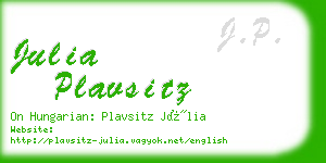 julia plavsitz business card